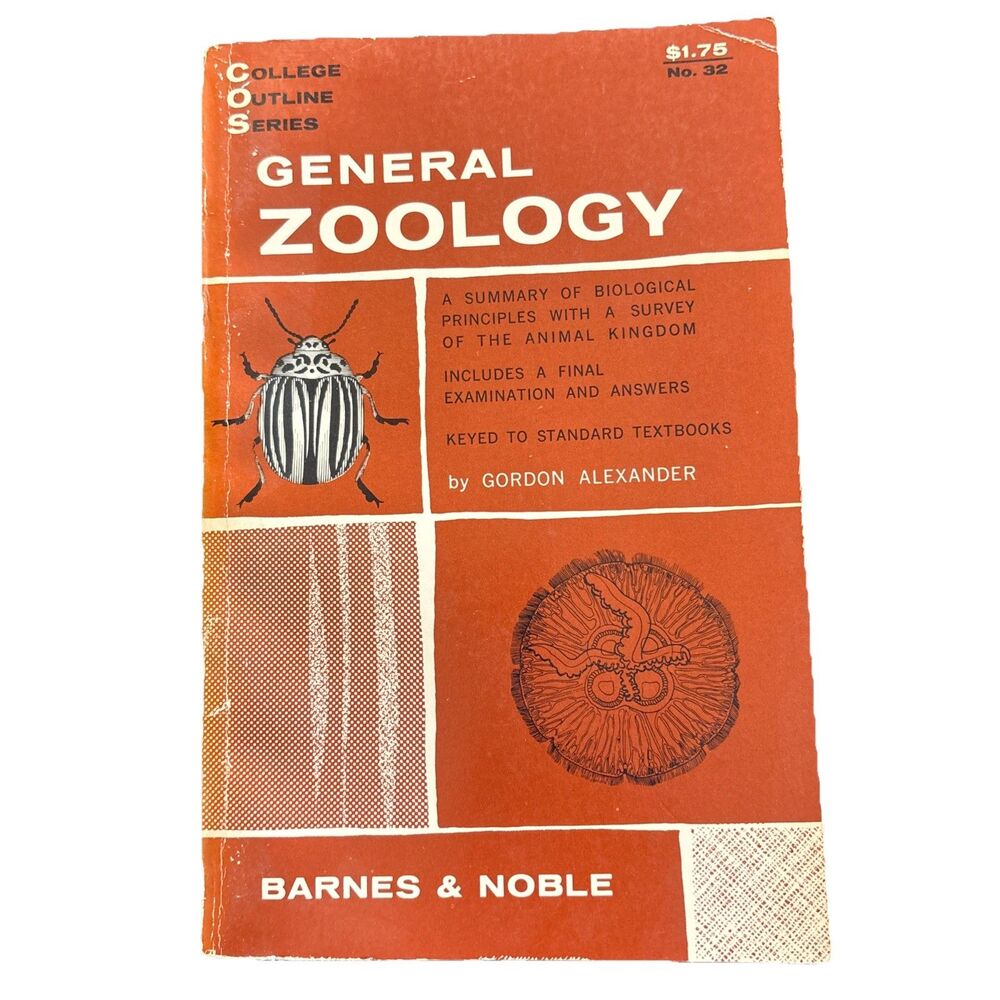 GENERAL ZOOLOGY (COLLEGE OUTLINE Series) Gordon Alexander 1961 Paperback 4th Ed